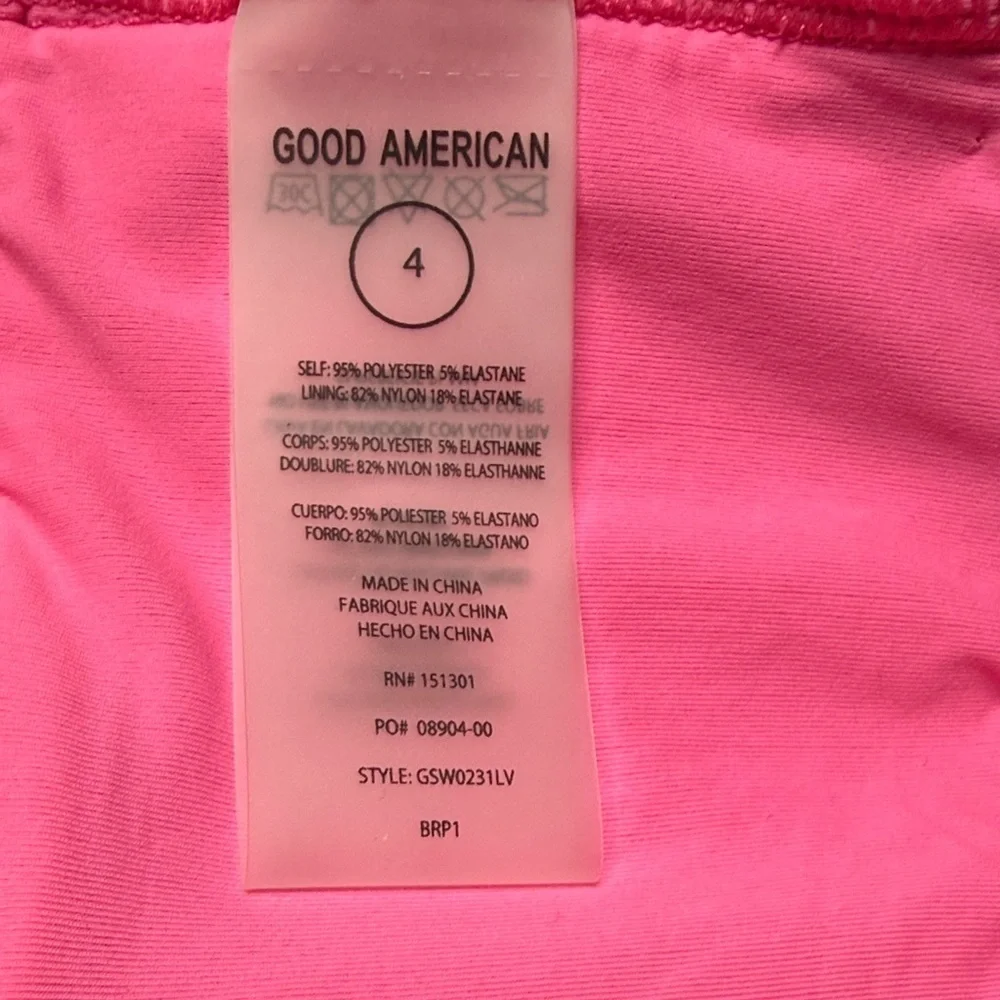 Good American Pink Textured Swim Top